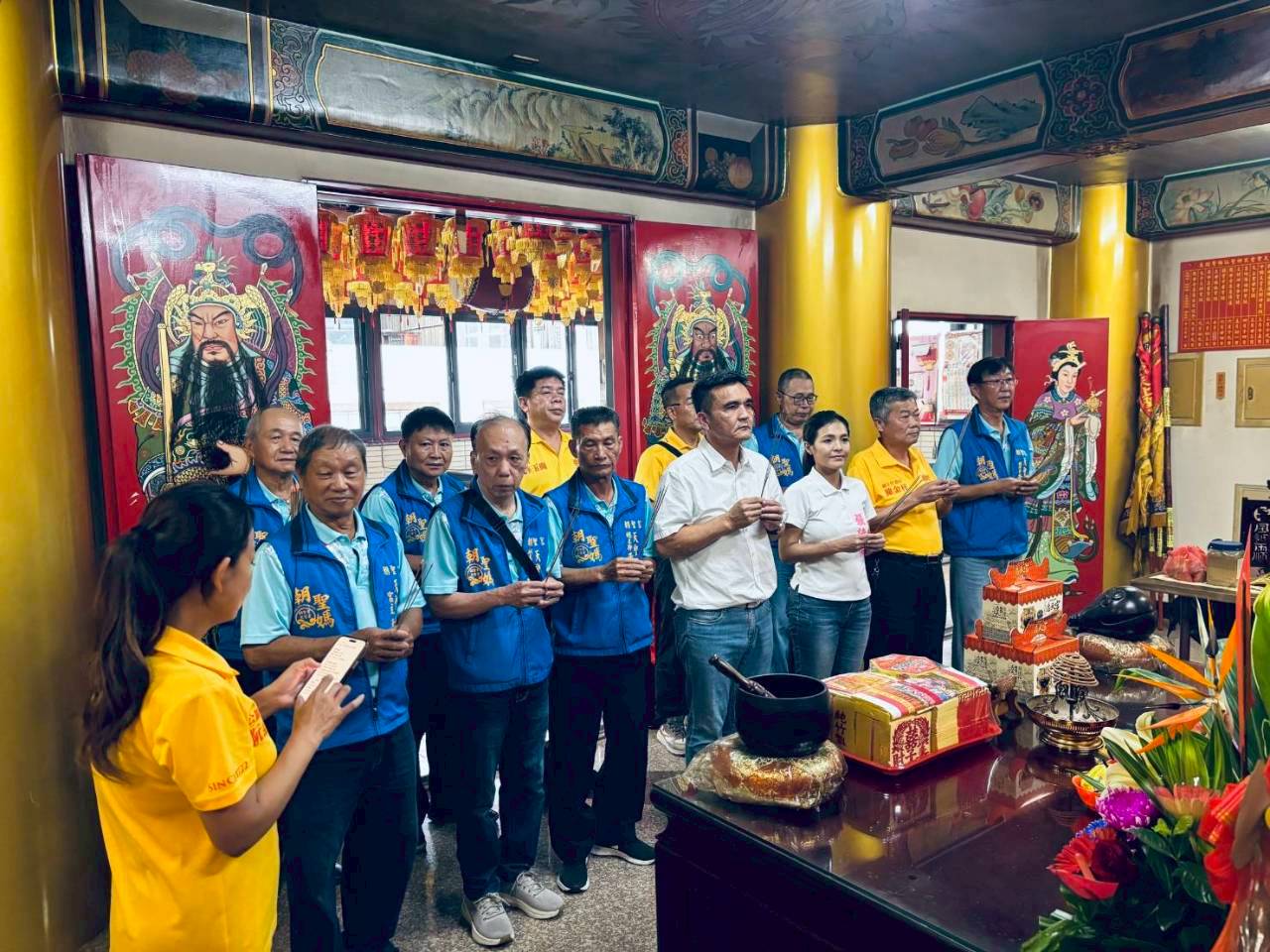 歡迎梧棲浩天官主委王經綻及各級幹部委員0923下午來廟參訪恭主兩宮香火鼎盛友誼